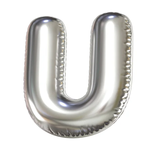 Stříbrný Balónový Font Rendering Písmeno — Stock fotografie