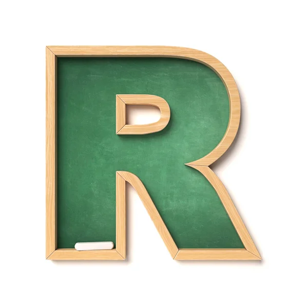 黑板字体3D渲染字母R — 图库照片