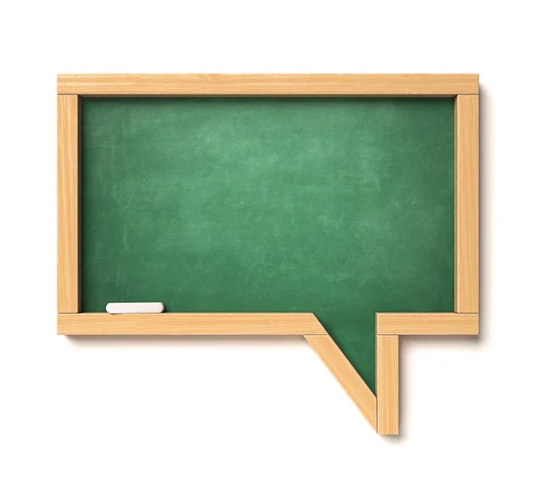 Chalkboard Speech Bubble Shape School Blackboard Message Concept Rendering — Stock Photo, Image