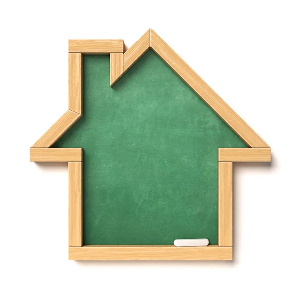 Chalkboard Home Icon Shape Self Education Concept Learning Home Rendering — Stock Photo, Image