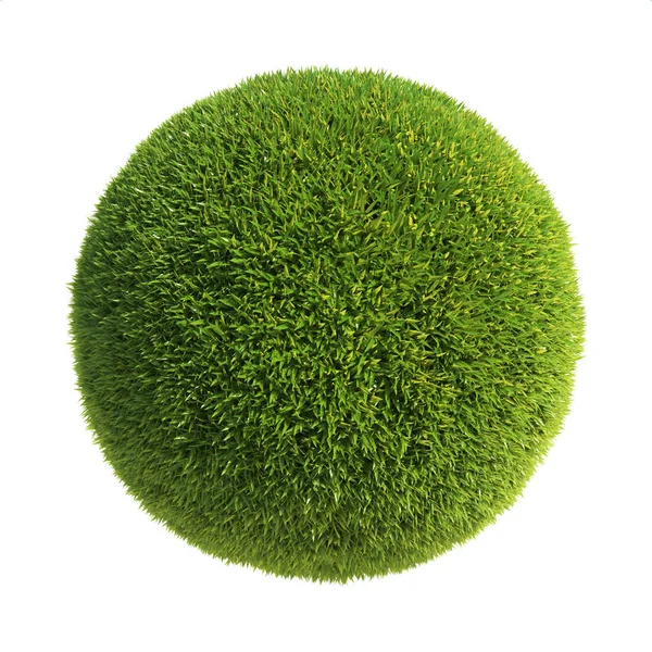 Spherichal Vorm Bedekt Met Gras Gras Bal Rendering — Stockfoto