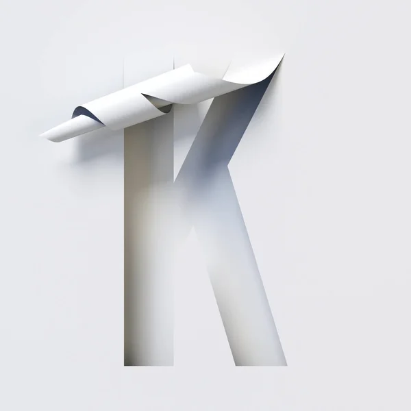 Knip Gekruld Papier Lettertype Rendering Letter — Stockfoto