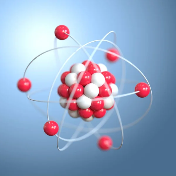 Atome Rendering Protonen Neutronen Und Elektronen — Stockfoto