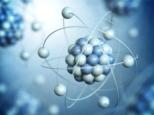 Atoms Rendering Protons Neutrons Electrons — Stock Photo, Image