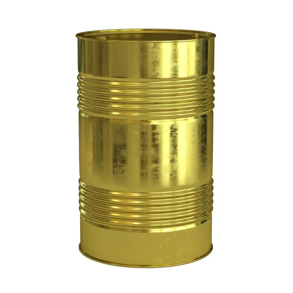 Golden Barrel Isolated White Background Rendering — Stock Photo, Image