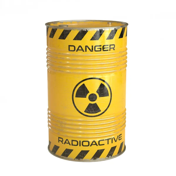 Радиоактивные Отходы Желтая Бочка Радиоактивным Символом Рендеринг — стоковое фото
