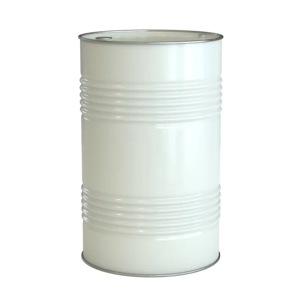 White Barrel Isolated White Background Rendering — Stock Photo, Image