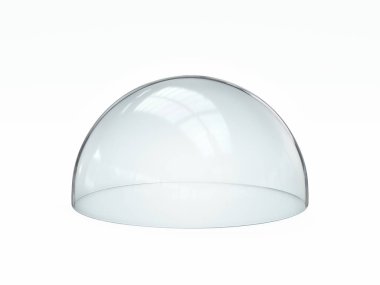 Glass dome , Glass bell on white background 3d rendering clipart