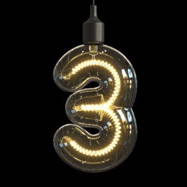 Ampul 3d yazı tipi 3d numara 3