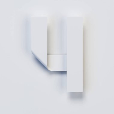 Origami kağıt yazı tipi, katlanmış kurdele yazı tipi 3d, numara 4