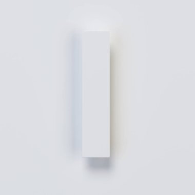 Origami kağıt yazı tipi, katlanır kurdele yazı tipi 3d oluşturma, harf I