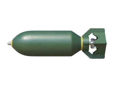 Hava bombası beyaz zemin üzerinde izole edildi. 3D görüntüleme