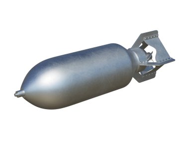 Hava bombası beyaz zemin üzerinde izole edildi. 3D görüntüleme