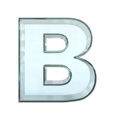 Cam yazı tipi 3d görüntüleme, harf B