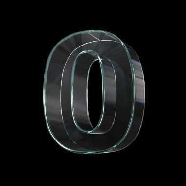 Cam yazı tipi 3d görüntüleme, numara 0