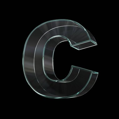 Cam yazı tipi 3d görüntüleme, harf C