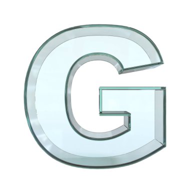 Cam yazı tipi 3d görüntüleme, G harfi