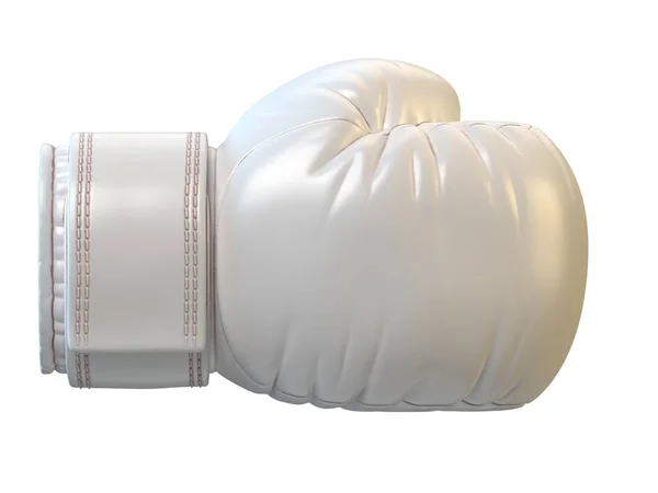 白い背景に隔離された白いボクシンググローブ3Dレンダリング — ストック写真