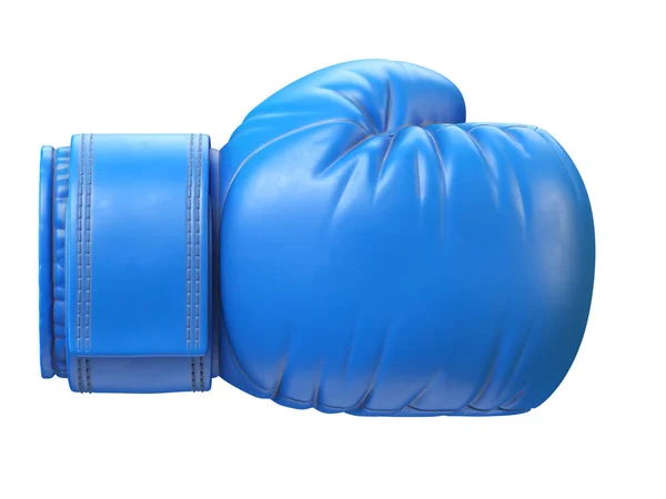 Gant Boxe Bleu Isolé Sur Fond Blanc Rendu — Photo