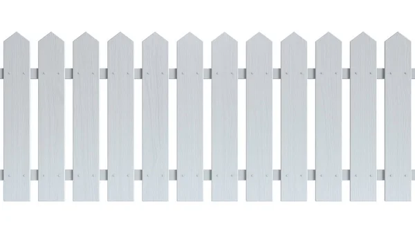 Recinzione Legno Senza Soluzione Continuità Dipinto Bianco Isolato Sfondo Bianco — Foto Stock