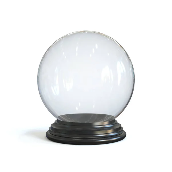 空雪球 玻璃球隔离在白色背景下3D渲染 — 图库照片