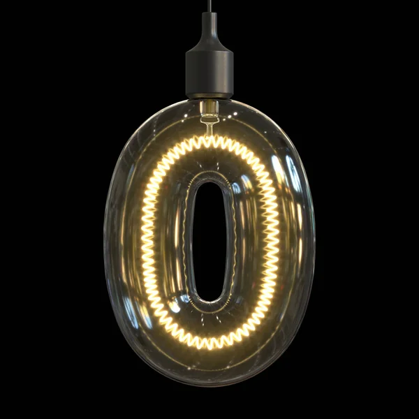 Light Bulb Font Rendering Number — Stock Photo, Image