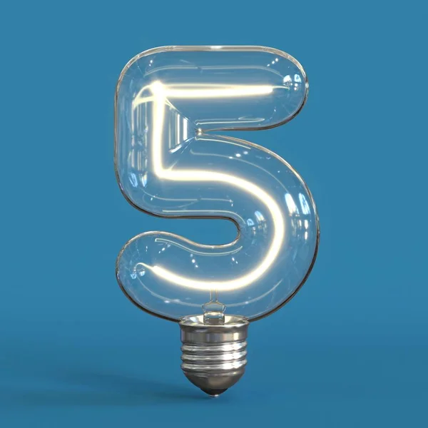 Lampje Lettertype Rendering Number — Stockfoto
