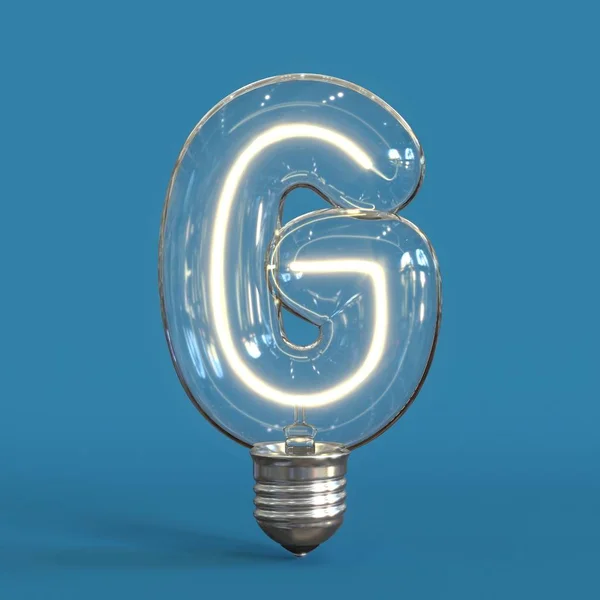 Light bulb 3d font 3d rendering letter G