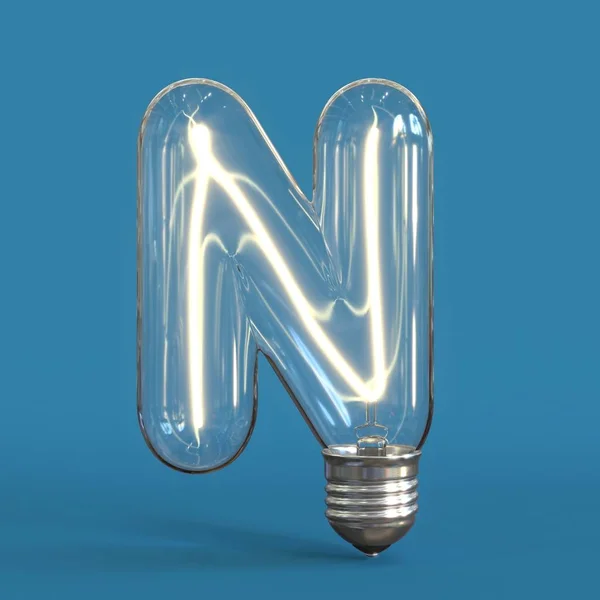 Light Bulb Font Rendering Letter — Stock Photo, Image