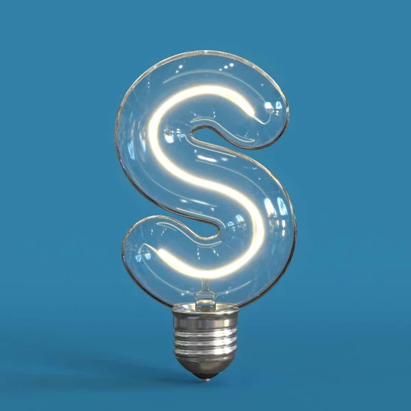 Light Bulb Font Rendering Letter — Stock Photo, Image
