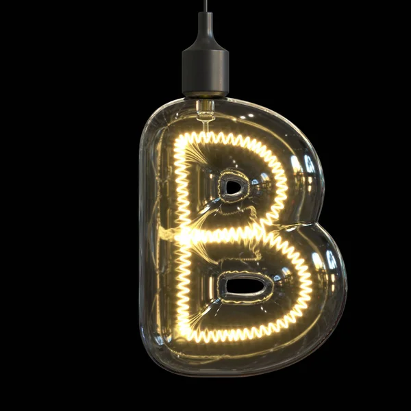 Light bulb 3d font 3d rendering letter B