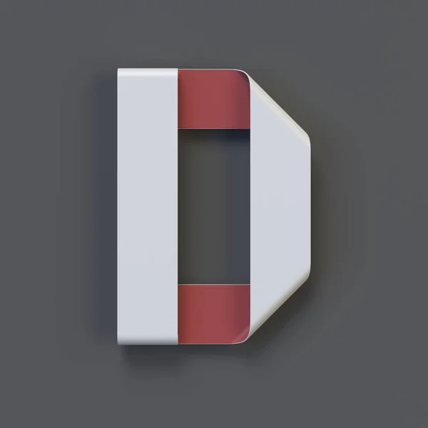 Origami Χάρτινη Γραμματοσειρά Διπλωμένη Κορδέλα Γραμματοσειρά Rendering Γράμμα — Φωτογραφία Αρχείου