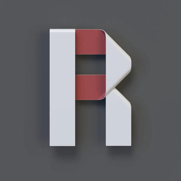Origami纸型 折叠色带字体3D渲染 字母R — 图库照片