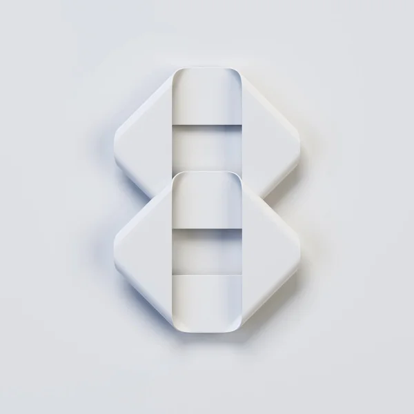Origami Paper Font Folded Ribbon Font Rendering Number — ストック写真