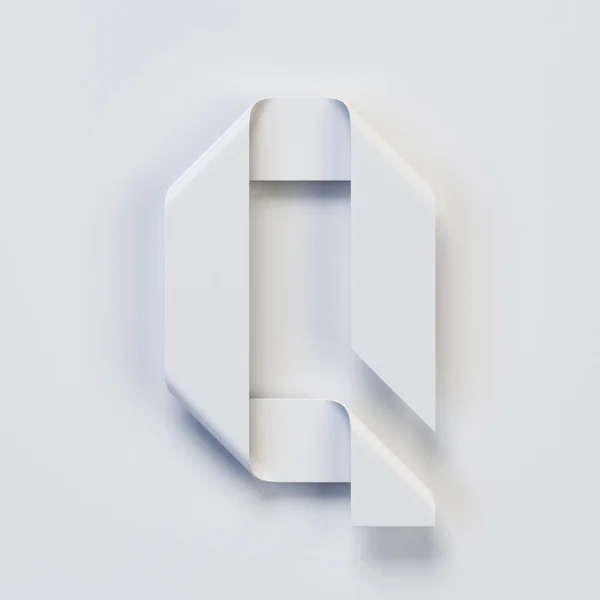 Origami Papier Lettertype Gevouwen Lint Lettertype Rendering Letter — Stockfoto