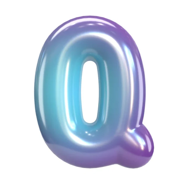 Ronde Paarse Blauwe Lettertype Ballon Als Letters Cijfers Rendering Letter — Stockfoto