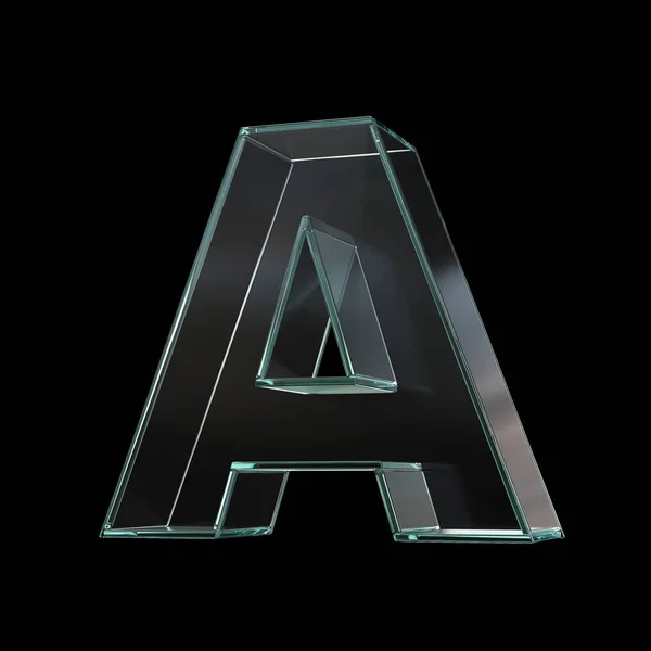 玻璃字体3D渲染 字母A — 图库照片