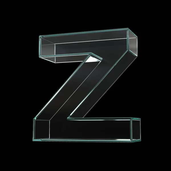 玻璃字体3D渲染 字母Z — 图库照片
