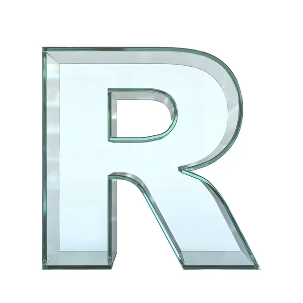 玻璃字体3D渲染 字母R — 图库照片