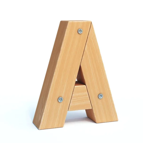 Fonte Bois Alphabet Fait Pièces Bois Rendu Lettre — Photo