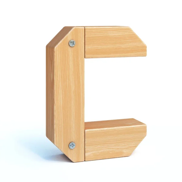 Holzschrift Alphabet Aus Holzteilen Rendering Buchstabe — Stockfoto