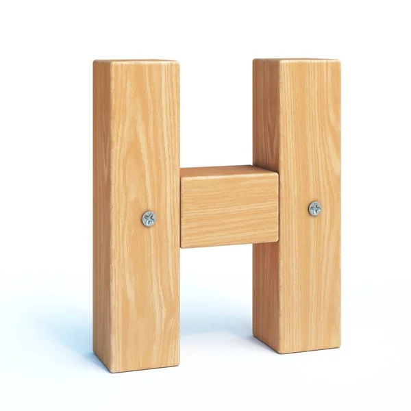 Holzschrift Alphabet Aus Holzteilen Rendering Buchstabe — Stockfoto