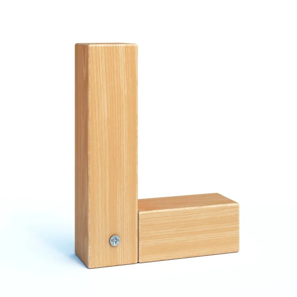 Holzschrift Alphabet Aus Holzteilen Rendering Buchstabe — Stockfoto