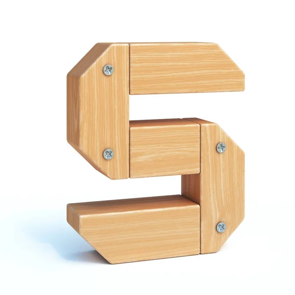 Wood Font Alphabet Made Wooden Parts Rendering Letter — ストック写真