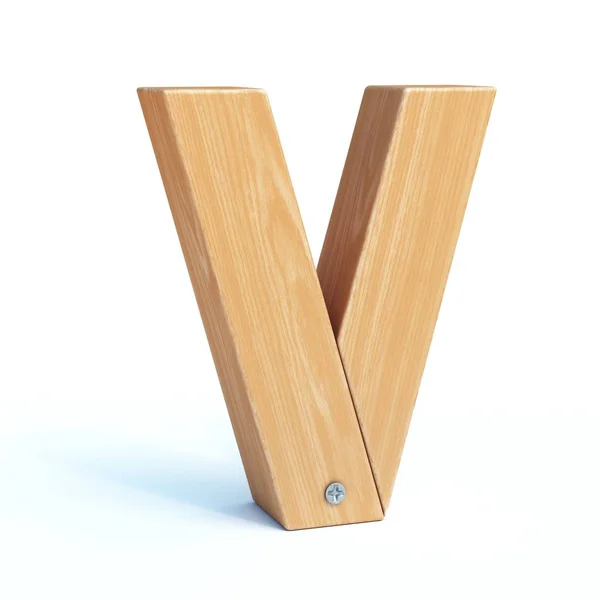 Wood Font Alphabet Made Wooden Parts Rendering Letter — ストック写真