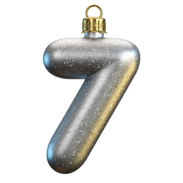 Christmas Tree Decoration Font Number Rendering — Stock Photo, Image