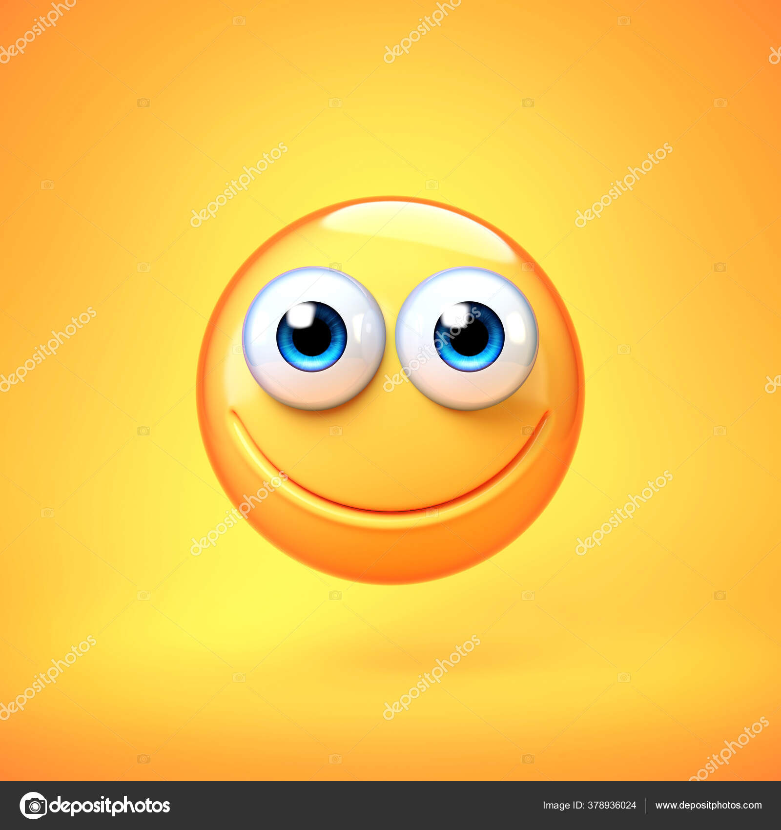 Crazy emoji isolated on white background, silly face emoticon 3d rendering  Stock Illustration