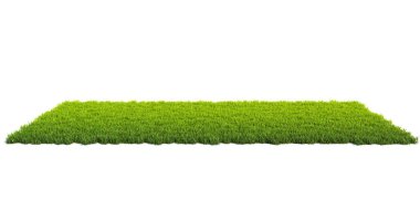 Çimlerle kaplı küçük yüzey, çimen podyumu, arka plan 3D görüntüleme