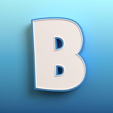 Çizgi film 3d yazı tipi, 3D çizim, harf B