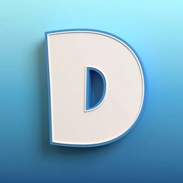 卡通3D字体 3D渲染 字母D — 图库照片